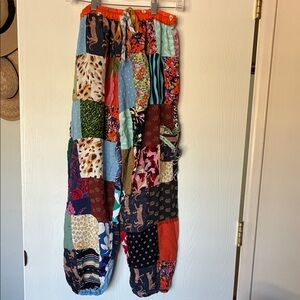 Colorful Patchwork joggers, Fits Small or Medium, NWOT
